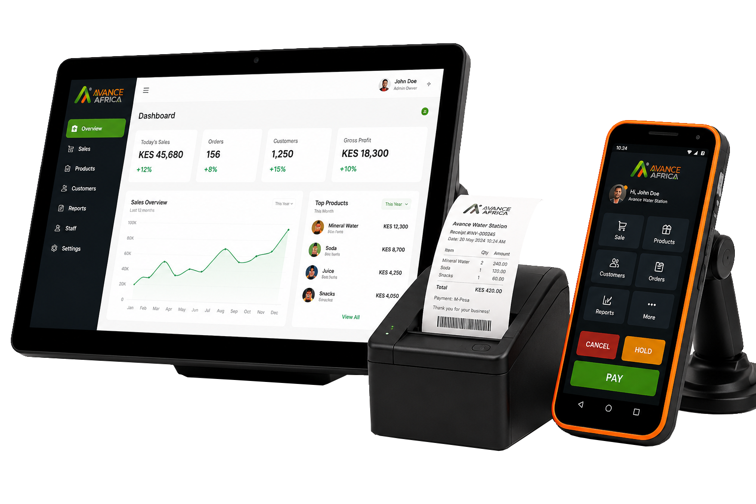 Avance POS software and hardware setup